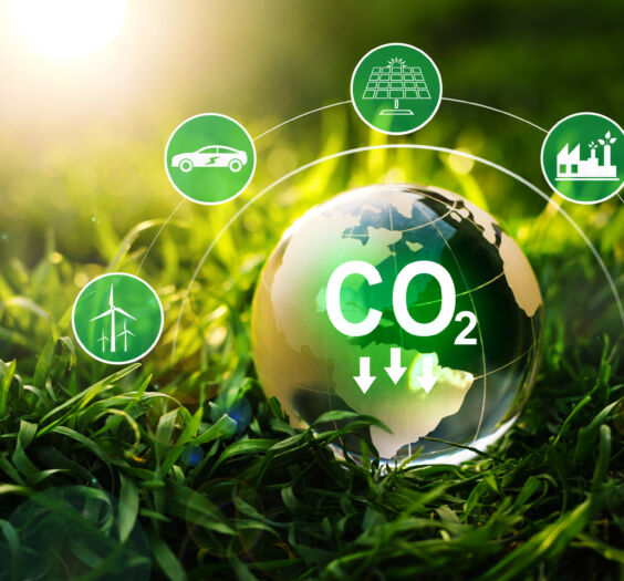 Sustainable development and green business based on renewable energy. Reduce CO2 emission concept. Renewable energy-based green businesses can limit climate change and global warming